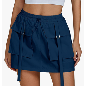 luvamia Skorts for Woman High Waisted Cargo Pocket Elastic Waist Fast Dry Casual Hiking Tennis Sports Skirts with Shorts Size M