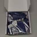 8 PCS Large Glitter Cheer Bows 8" Hair Bows Sparkly Cheerleading Softball Team Bow Hair Ponytail Holder Accessories for cheerleaders football Competition Sports- Silver Navy Blue White