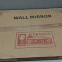 28" x 20" Entryway Mirror with Hooks, Bathroom Mirror with Shelf, Rectangular Frame Round Wall Mirror with Shelf and Hooks, Vanity Mirror Decorative for Wall(White)