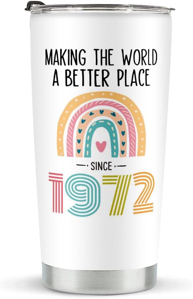52nd Birthday Gifts for Women Her, 1974 52nd Birthday Decorations for Woman, 52 Year Old Gifts For Women, Mom, Wife, Sister, Friend, 20 oz Stainless Steel Vacuum Insulated Tumbler