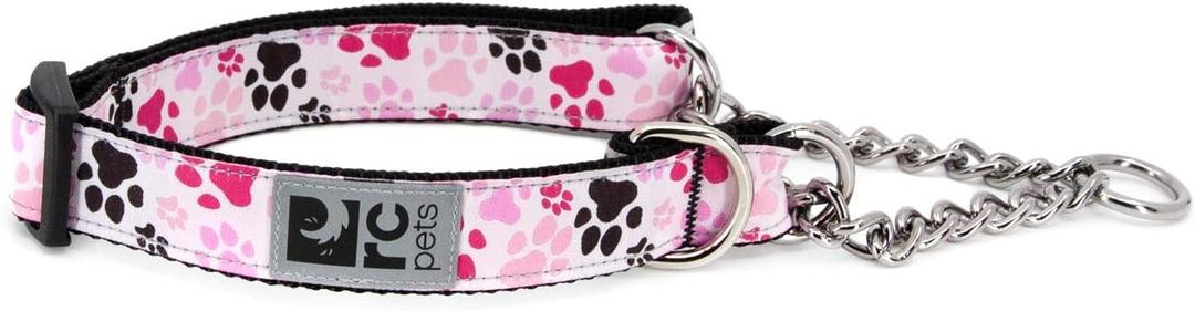 RC Pets 3/4" Martingale Training Collar, Small, Pitter Patter Pink (Small - 0.75" Width)