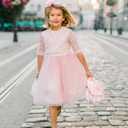 Cute Crossboby Purse with Bowknot Shoulder Bag for Little Girls, Girls Kids Fashion Handbags with Pearl Handle