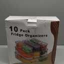 10-Pack Clear Fridge Organizer Bins with Lids, Stackable Refrigerator Storage Containers, BPA-Free with Drain Tray & Anti-Slip Base for Fruits, Veggies, Drinks