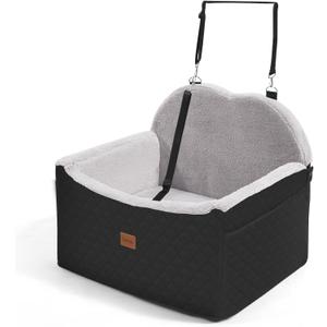 WarmInsula Dog Car Seats for Small Dogs, Detachable Dog Booster Car Seat with Storage Pockets Safety Belt, Pet Booster Cushion for Medium Dogs, Foldable Pet Sofa Cushion & Travel Bed