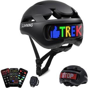 Bike Helmet, Bicycle Helmets with Light, 360 High Visibility LED Display, Lightweight Adjustable Mountain Bike Helmet with Turn Signals, Smart APP Controlled, Helmets for Adults, Youth, Men & Women (Black)