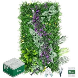 Grooy 40''×20'' Artificial Grass Wall, 6PCS Boxwood Panels, Greenery Backdrop Wall Panels with UV-Anti, Faux Green Grass Plant Wall Panels for Indoor Outdoor Decor and Fence Covering Privacy