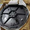 28 In Cast Iron Manhole Cover and Frame, B Class 28100 lbs Heavy-Duty Driveway Septic Tank Lid with Base, Round Black Anti-Slip Inspection Well Cover for Garage (True 27.6" ID)