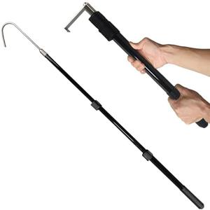 VOVCIG Bed Buddy Truck Tool, 18.9-51.2 Inch Truck Cargo Bed Reacher Grabber Pickup Tool with Two Hooks, Adjustable Sturdy Telescoping Pole Tool