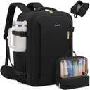 LOVEVOOK Travel Backpack For Women with Waist Strap, 40L Carry On Backpack Luggage Flight Approved,TSA Personal ltem Travel Bag Essentials Fits 17.3 Inch Laptop,Weekender Daypack with 3 Packing Cubes (Black)