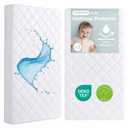 Yoofoss Waterproof Crib Mattress Protector 2 Pack, Quilted Crib Mattress Pad Cover Ultra Soft and Breathable, Machine Washable Toddler Mattress Protector for Standard Baby Crib Size 52''x28'', White