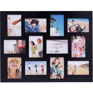 Malden International Designs Black 12 Opening Collage Photo Frame