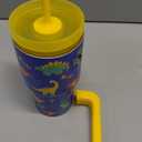 Alphabet Tumbler 20oz with Handle and Silicone Straw Lid for Kid, Insulated Stainless Steel Cup with Monster Design, Gift for Kids Girls Boys, Gifts Idea for Birthday Christmas Back to School