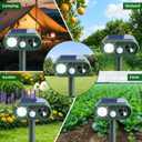 Sonic Fortress Pro Deer Repellent Devices, Solar Ultrasonic Racoon Squirrel Repellent Outdoor IP65 Motion Activated Animal Repeller Cat Deterrent Light to Scare Rabbit Dog Skunk Out of Garden Yard(2)