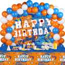 Irenare 62 Pcs Dart Battle Party Decorations - Happy Birthday Supplies with Gun Theme Banner, Tablecloth, Balloons for Kids