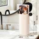 2026 Upgraded Automatic-Lift Makeup Brush Holder, Makeup Organizer with Dustproof & Leakproof Design, Four-slot Make up Brushes Cup for Eyebrow Pencil, Nail Polish, Lip Gloss