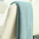CREVENT Knit Throw Blanket for Couch Sofa Chair Bed Home Decoration, Soft Warm Cozy Light Weight for Spring Summer Fall (50''X60'' Teal Blue)