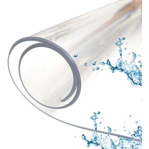 PVC Table Protector Table Cover Wipeable 17.7x63.0in, Clear Desk Cover Protector, Clear Waterproof Heat Table Protector, for Kitchen Coffee Office Dining Table (1mm)