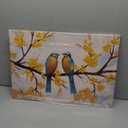 CXHOSTENT Bird Canvas Wall Art Two Couple Birds on Branch Yellow Flower Tree Pictures Prints Love Birds Painting Animal Artwork for Home Decor (Birds-1, 16.00"x24.00")