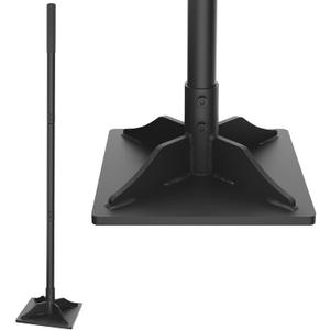 Steel Tamper Tool, 49 inch Hand Tamper with Heavy Duty 8"x8" Metal Tamper Head, Long Handle Garden Tamper Tool for Dirt, Landscaping, Soil, Ground, Sand, Black