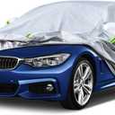 KouKou 6 Layers Car Cover Waterproof All Weather for Automobiles, Outdoor Full Exterior Covers Universal Fit BMW 3 Series 328i 330i, Toyota Corolla,Honda Civic,Chevy Cruze etc.(178 to 185 inches) (silver)