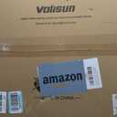 VOLISUN Low Profile Ceiling Fans with Lights and Remote, 20in Flush Mount Ceiling Fans with Light, 3000K-6500K Dimmable Fandelier LED Fan Light, Black Bladeless Ceiling Fans with Lights for Bedroom