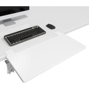 BONTEC Adjustable Desk Extender Tray, 27.2x9.5 Inch Clamp-on Keyboard or Arm Rest Shelf, 90 Foldable Platform, Fits Most Office Desks, White (20"*9.5"(51cm*24cm), White)