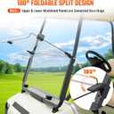CLUBRALLY Golf Cart Windshield for Club Car DS 2000.5-UP,Foldable UV-Protective Acrylic Club Cart Windshield with Installation Kit