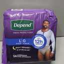 Depend Night Defense Adult Diapers, Incontinence Underwear for Men, Disposable, Overnight, Large, Grey, 14 Count