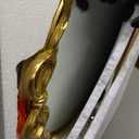 Gold Arch Bow Mirror, 25"x16" Vintage Mirror with Metal Frame