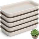 5 Packs Rectangular Plastic Plant Saucers No Holes Drip Trays for Potted Plants, Humidity Trays for Indoor Plants, Plant Saucers for Indoors, Ideal for Window Sill Plant Shelf
