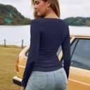 Amoretu Women's Stretchy Boat Neck Ruched Shirt Long Sleeve Going Out Fitted Top (L)