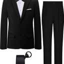 A&J DESIGN Boys' 5 - Piece Tuxedo Set - Jacket, Shirt, Pants, Necktie & Bow tie for Ages 6 to 16 Years - Stylish Formal Wear