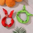 2 x Christmas Dog Bandanas, Green Classic Christmas Scarf for Medium Large Dogs, Double Sided 2-Pack