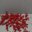 Morofme 40pcs Artificial Berry Stems Branches Red Faux Holly Berries Picks Ornaments Christmas Faux Holly Berries Branches Red Berry Stems for Christmas Tree Wreath DIY Craft Decorations