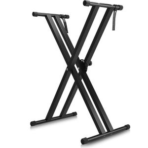 Double-X Piano Keyboard Stand- Heavy Duty,7-Level Adjustable Height,Portable & Anti-Slip for 61/76/88 Key Digital Pianos,Blackelectric piano standdigital piano stand88 key keyboard standstand