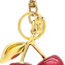 Cherry Keychain Bag Charm with Letter Tag for Women - Cute Purse Accessories Keychains for Handbags, Christmas Gifts