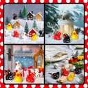 Leinuosen 100 Pcs Christmas Mini Resin Ducks Bulk Tiny Ducks Figurines Miniature Resin Animal Decoration for Potted Garden Dollhouse Cake Decoration DIY Craft Charms Xmas Halloween Party(Multicolor)