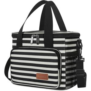 Femuar Lunch Bags for Women/Men, Insulated Lunch Bag for Work Office Picnic - Lunch Cooler Bag Leakproof Lunch Box with Adjustable Shoulder Strap - Stripe