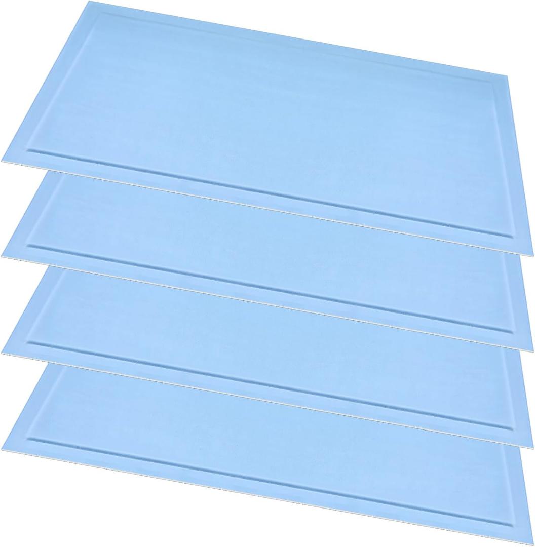 Blushtier 4 Pcs No Frost Anti Ice Freezer Mat Refrigerator Liners Washable Refrigerator Mats Blue Fridge Mats Fridge Accessories for Refrigerator Deep Freezer(18.1 x 9.8 Inch)