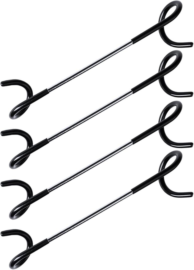 4X Bird Feeder Pole Wrap Hooks, Outdoor Feeder Arm Camping Lantern Yard Hook Accessories for Hanging