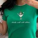 Leprechaun Martini Cocktail St Patrick's Day Womens T-Shirt M