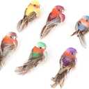 12Pcs Artificial Bird Ornaments, Cute Bird Decor for Christmas Tree, Wreaths, Seasonal Holiday Displays, DIY Crafts and Home Decor
