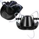 Jenaai 2 Pcs Juice Helmet Soda Hat with Straw Cowboy Soda Hat Beverage Holder for Adult Juice Party (Black)