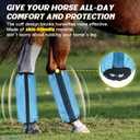 Fly Boots for Horses, Non-Slip Breathable Horse Fly Boots,Comfy Mesh Horse Fly Leggings (Blue)