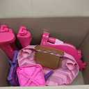 Toddler Vanity Magic Makeup Set Table & Chair Girl Toy Automatically Mirror with Music Light Pink Toys for 2 3 4 Year Old Girl Hair Salon Pretend Play Princess Dress Up Playset Valentine Gift age 3-5