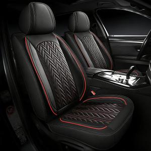 SCITOO Seat Covers Full Set,Universal Car Seat Covers Waterproof Car Seat Protector Automotive Seat Covers,Vehicle Seat Cover Set for Cars SUV Pick-up Truck Sedan (Full Set, Black And Red) | Waterproof Car Seat Protector Automotive Seat Covers,Vehicle Seat Cover Set for Cars SUV Pick-up Truck,Airbag-compatible