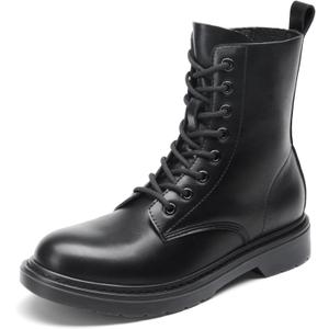 DREAM PAIRS Women Combat Boots Lace-up Low Heel Ankle Booties (7, Black-pu)