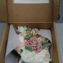 Ling's Moment Dusty Rose Artificial Wedding Flower Bouquets for Bridesmaids Pink Floral Bouquet Blush Bridesmaid Bouquets with Ribbon Ceremony Anniversary,7-inch Diameter