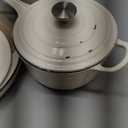 QuliMetal Nonstick Enameled Cast Iron Cookware Set, 7-Pcs Pots and Pans with Lid, Frying Pan Skillet, Sauce Pan, Healthy Round Dutch Oven Pot for Sourdough Bread Baking on All Stovetop, Cream White