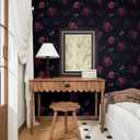 Laatse Drak Floral Wallpaper Peel and Stick Boho Wallpaper 17.5x118 Purple Rose Contact Paper Waterproof Self-Adhesive Vintage Flowers Wall Paper for Bedroom Mural Shelf Liner Cabinet Decor